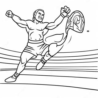 Wwe Wrestler Jumping On Opponent Coloring Page 5764-4614