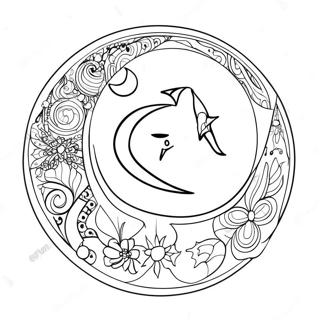 Mystical Wiccan Moon Coloring Page 57655-47933