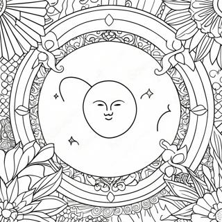 Mystical Wiccan Moon Coloring Page 57655-47934