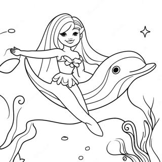 Barbie Dolphin Coloring Pages