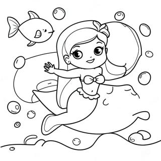 Barbie Swimming With Dolphins Coloring Page 57665-47938