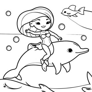 Barbie Swimming With Dolphins Coloring Page 57665-47939