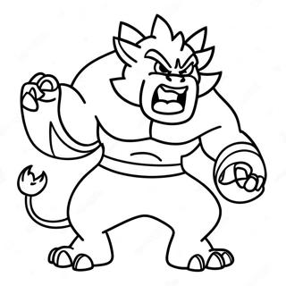 Incineroar Roaring Fiercely Coloring Page 57675-47949