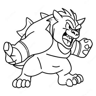 Incineroar Roaring Fiercely Coloring Page 57675-47950