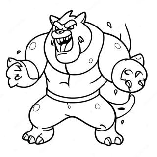 Incineroar Roaring Fiercely Coloring Page 57675-47952