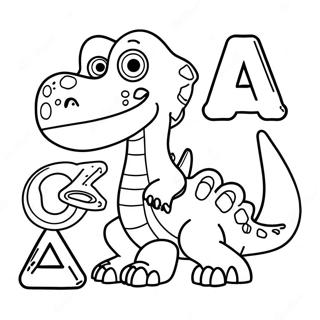 Dinosaur Alphabet Coloring Pages