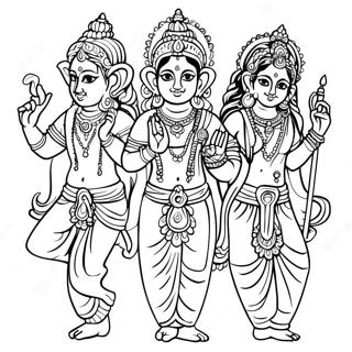 Colorful Hindu Deities Coloring Page 57705-47973