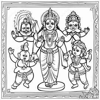 Colorful Hindu Deities Coloring Page 57705-47975