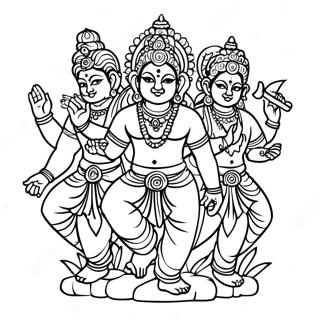 Colorful Hindu Deities Coloring Page 57705-47976