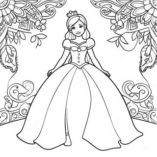 Beautiful Princess In A Sparkling Dress Coloring Page 57715-47981