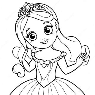 Beautiful Princess In A Sparkling Dress Coloring Page 57715-47982