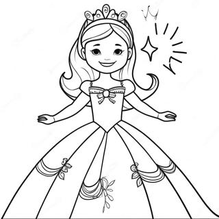 Beautiful Princess In A Sparkling Dress Coloring Page 57715-47983