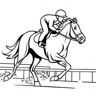 Exciting Jockey Riding A Galloping Horse Coloring Page 57755-48019