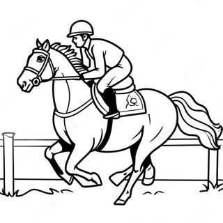 Exciting Jockey Riding A Galloping Horse Coloring Page 57755-48020