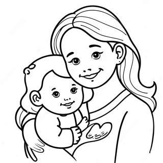 Cute Mother And Child Coloring Page 57795-48046