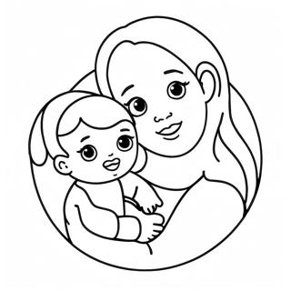 Cute Mother And Child Coloring Page 57795-48047