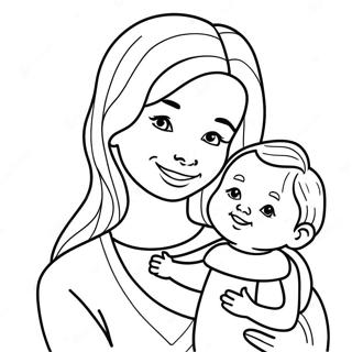 Cute Mother And Child Coloring Page 57795-48048