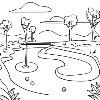 Mini Golf Course Coloring Page 57804-48044