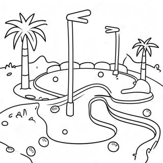 Colorful Mini Golf Obstacles Coloring Page 57805-48049