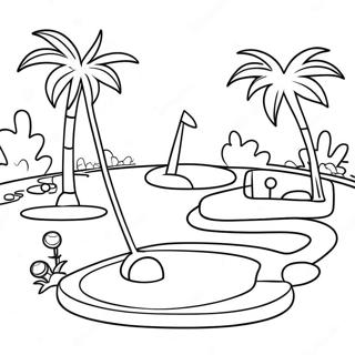 Colorful Mini Golf Obstacles Coloring Page 57805-48050