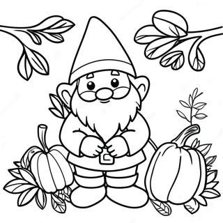 Fall Gnome Coloring Pages