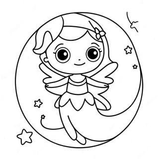 Whimsical Moon Fairy With Stars Coloring Page 57855-48091