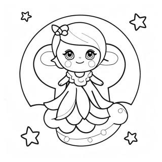 Whimsical Moon Fairy With Stars Coloring Page 57855-48092