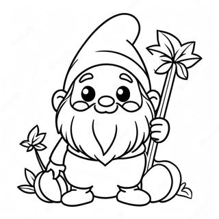 Cute Fall Gnome With Pumpkin Coloring Page 5785-4621