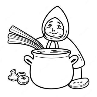 Strega Nona With Pasta Pot Coloring Page 57875-48117