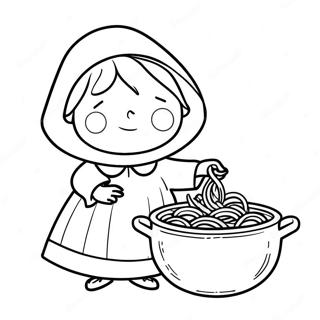 Strega Nona With Pasta Pot Coloring Page 57875-48118