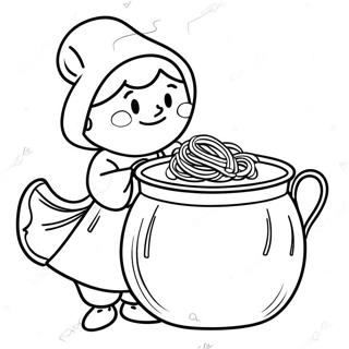 Strega Nona With Pasta Pot Coloring Page 57875-48119