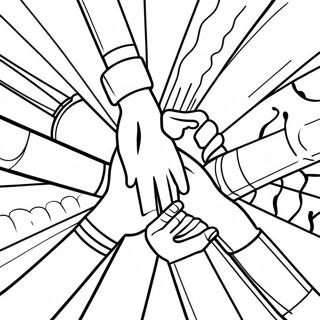 Diverse Friends Holding Hands Coloring Page 57905-48130