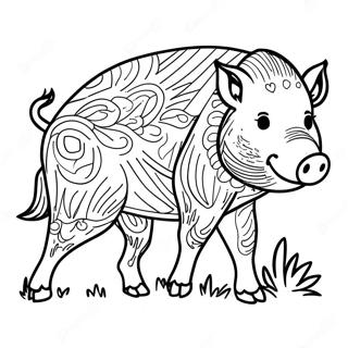 Wild Boar Coloring Page 57964-48176