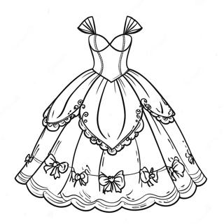 Elegant Quinceanera Dress Coloring Page 58035-48238