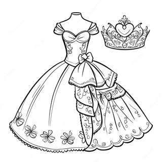 Elegant Quinceanera Dress Coloring Page 58035-48239