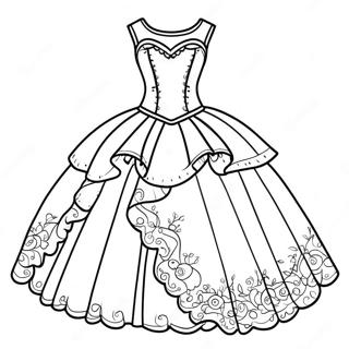 Elegant Quinceanera Dress Coloring Page 58035-48240