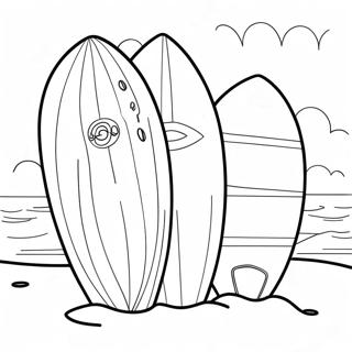 Colorful Surfboards On The Beach Coloring Page 58065-48263