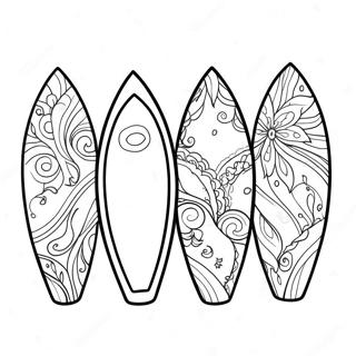 Colorful Surfboards On The Beach Coloring Page 58065-48264