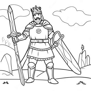 King Arthur And Excalibur Coloring Page 58075-48267