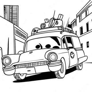 Ghostbusters Ecto 1 In Action Coloring Page 58085-48276