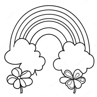 Colorful Rainbow With Shamrocks Coloring Page 58125-48323