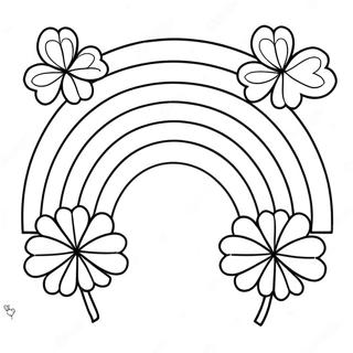 Colorful Rainbow With Shamrocks Coloring Page 58125-48324