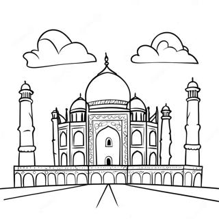 Beautiful Taj Mahal At Sunset Coloring Page 58175-48350