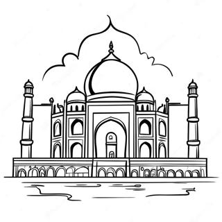 Beautiful Taj Mahal At Sunset Coloring Page 58175-48351