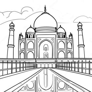 Beautiful Taj Mahal At Sunset Coloring Page 58175-48352