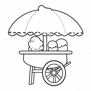 Colorful Cotton Candy Stand Coloring Page 58185-48346