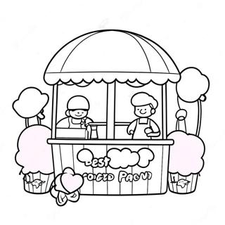 Colorful Cotton Candy Stand Coloring Page 58185-48347