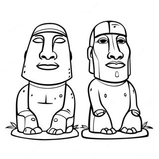 Moai Statues Coloring Page 58215-48377