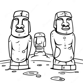 Moai Statues Coloring Page 58215-48378