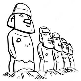 Moai Statues Coloring Page 58215-48379